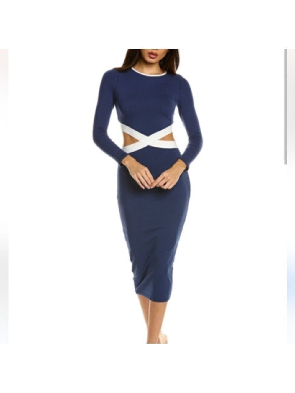 COLETTE ROSE Cutout Midi Dress In Blue Size MEDIUM